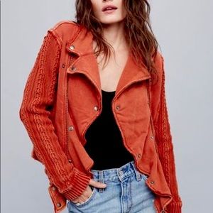 Free People Ruffle Moto Sweater